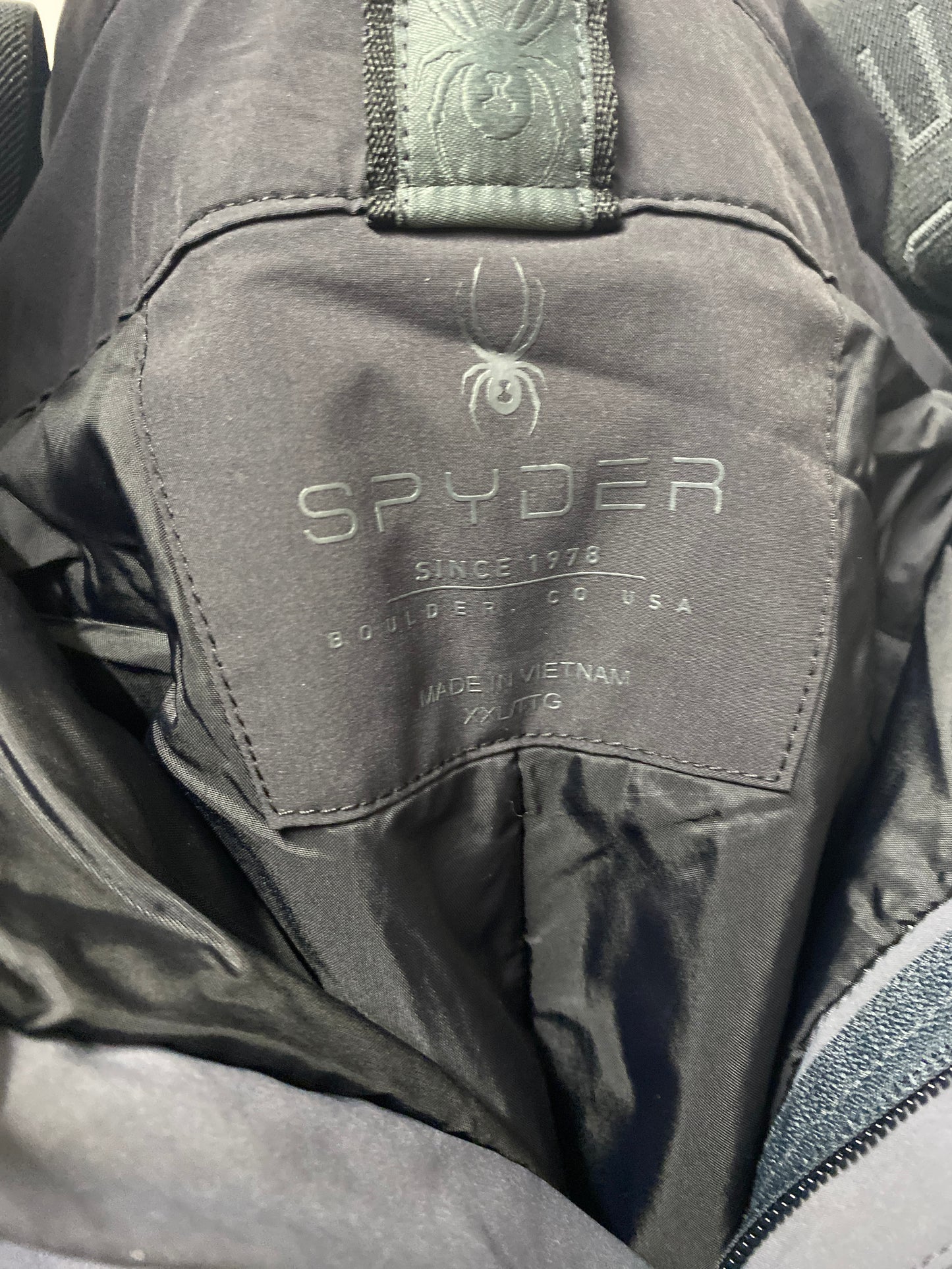 Spyder Grey and Black Primaloft Suspender Salopettes XXL