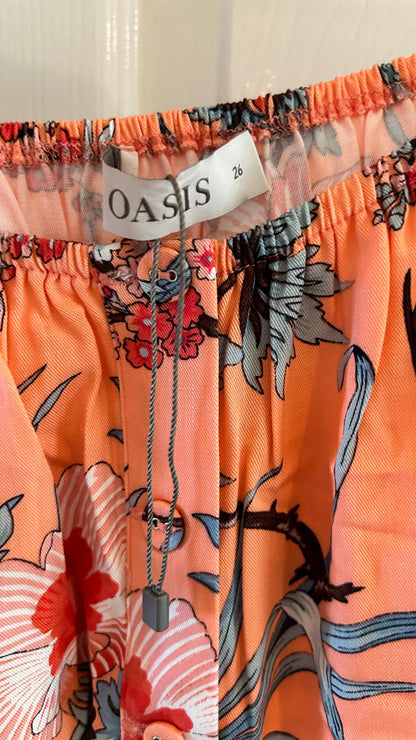 Oasis Coral Orange Off-Shoulder Summer Dress Size 26 New