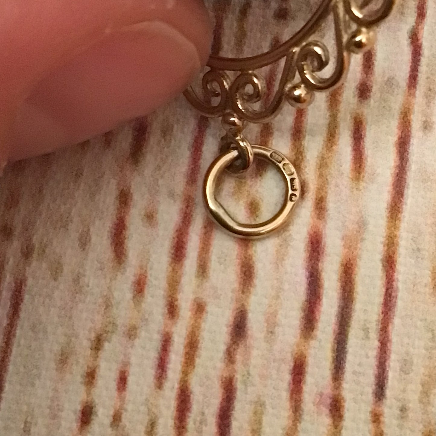 Vintage 9ct Gold 375 Onyx, Bloodstone, Carnelian Stone Spinning Fob Pendant
