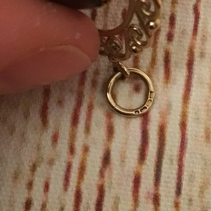 Vintage 9ct Gold 375 Onyx, Bloodstone, Carnelian Stone Spinning Fob Pendant