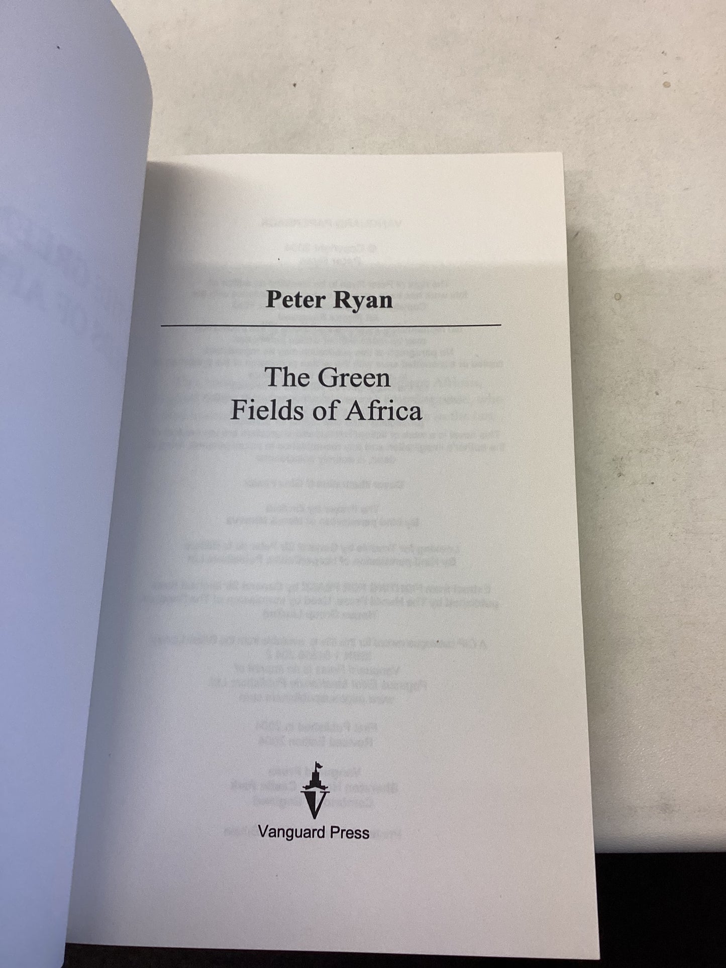 The Green Fields Of Africa Peter Ryan Signed