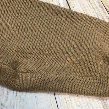 Vintage Crochetta Beige Brown Beaded Cardigan w/Shoulder Pads Size Ch44" (approx.)