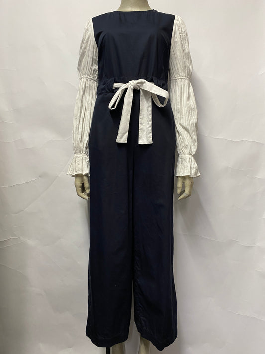 English Factory Navy and White Jumpsuit Small