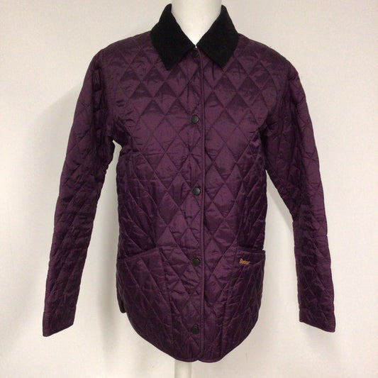 Barbour Purple Shaped Liddesdale Quilted Jacket Size 10