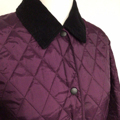 Barbour Purple Shaped Liddesdale Quilted Jacket Size 10