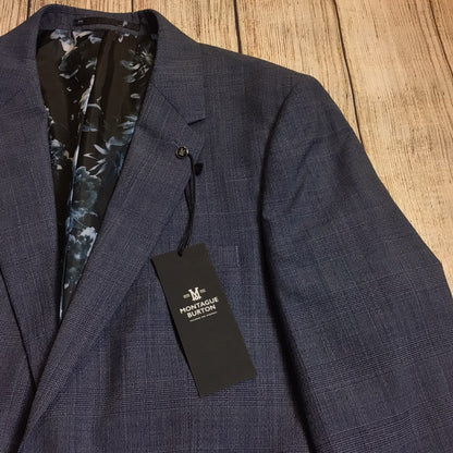 BNWT Montague Burton Blue Wool Blend Blazer Jacket RRP £100 Size 42R