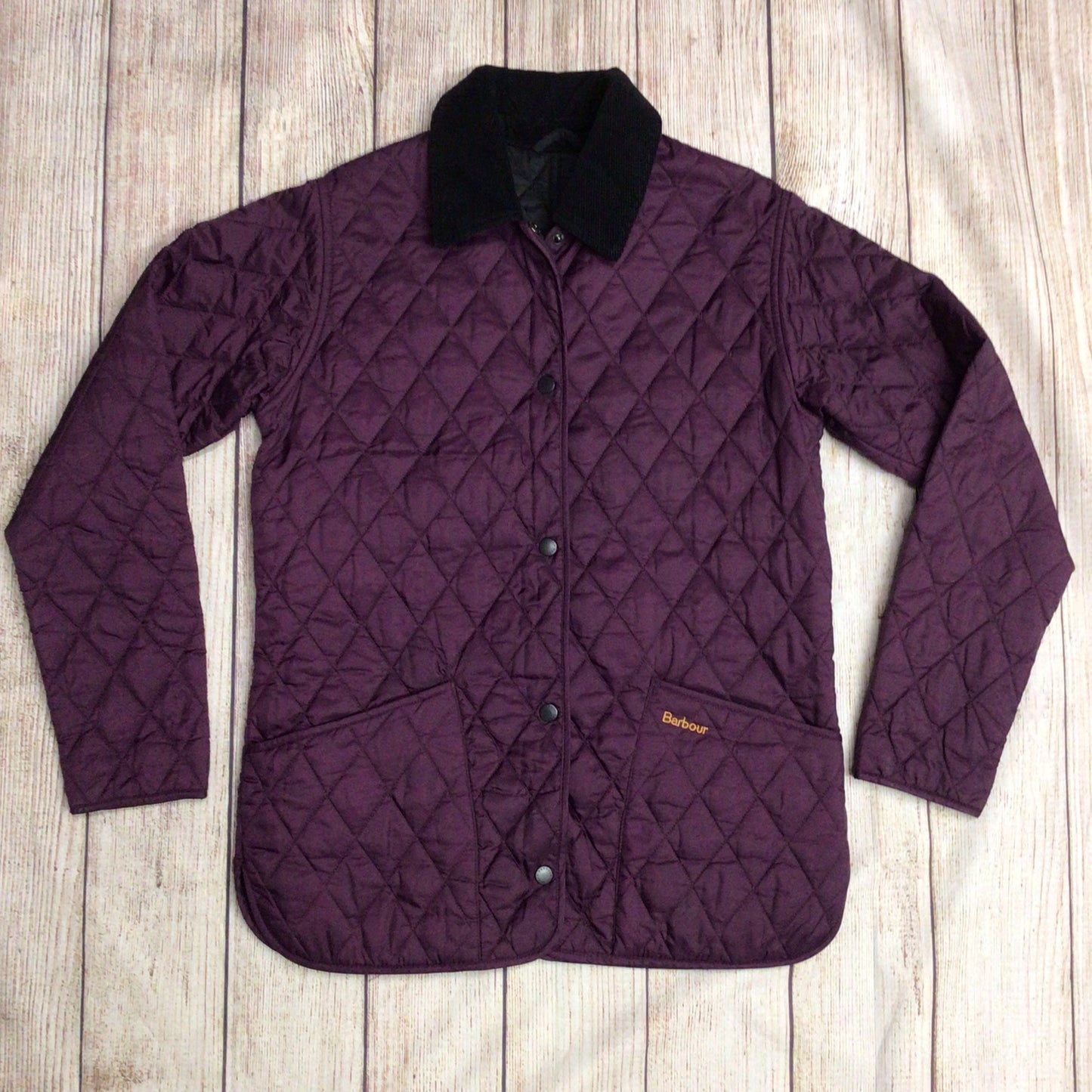 Barbour Purple Shaped Liddesdale Quilted Jacket Size 10