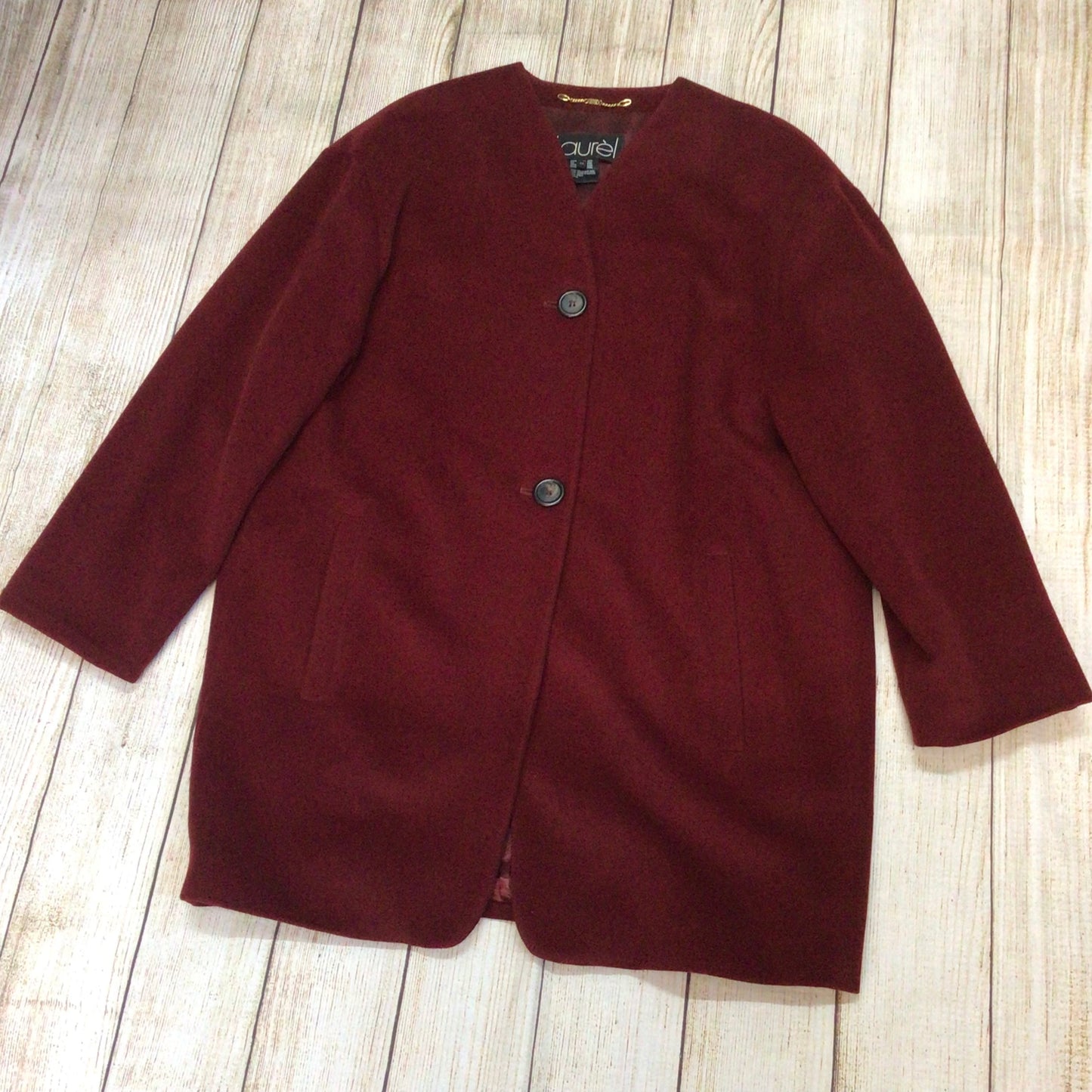 Vintage Laurèl Red Wool & Mohair 2 Piece Skirt Jacket Size 36-40