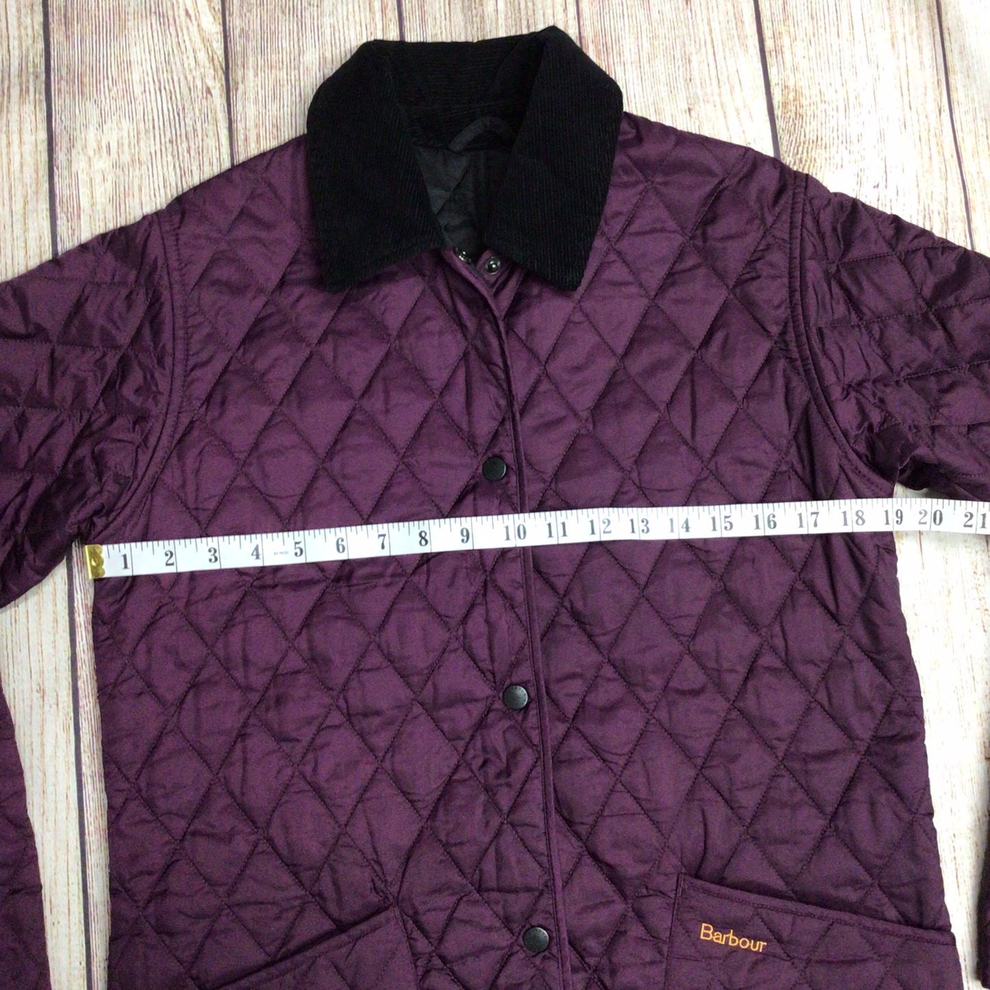 Barbour Purple Shaped Liddesdale Quilted Jacket Size 10