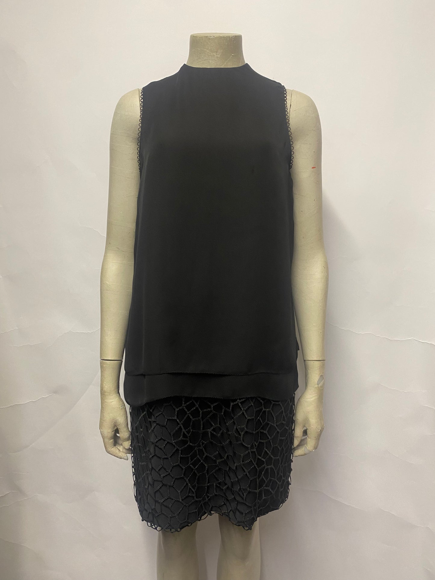 Reiss Black Layered Cage Dress 8 BNWT