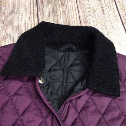 Barbour Purple Shaped Liddesdale Quilted Jacket Size 10