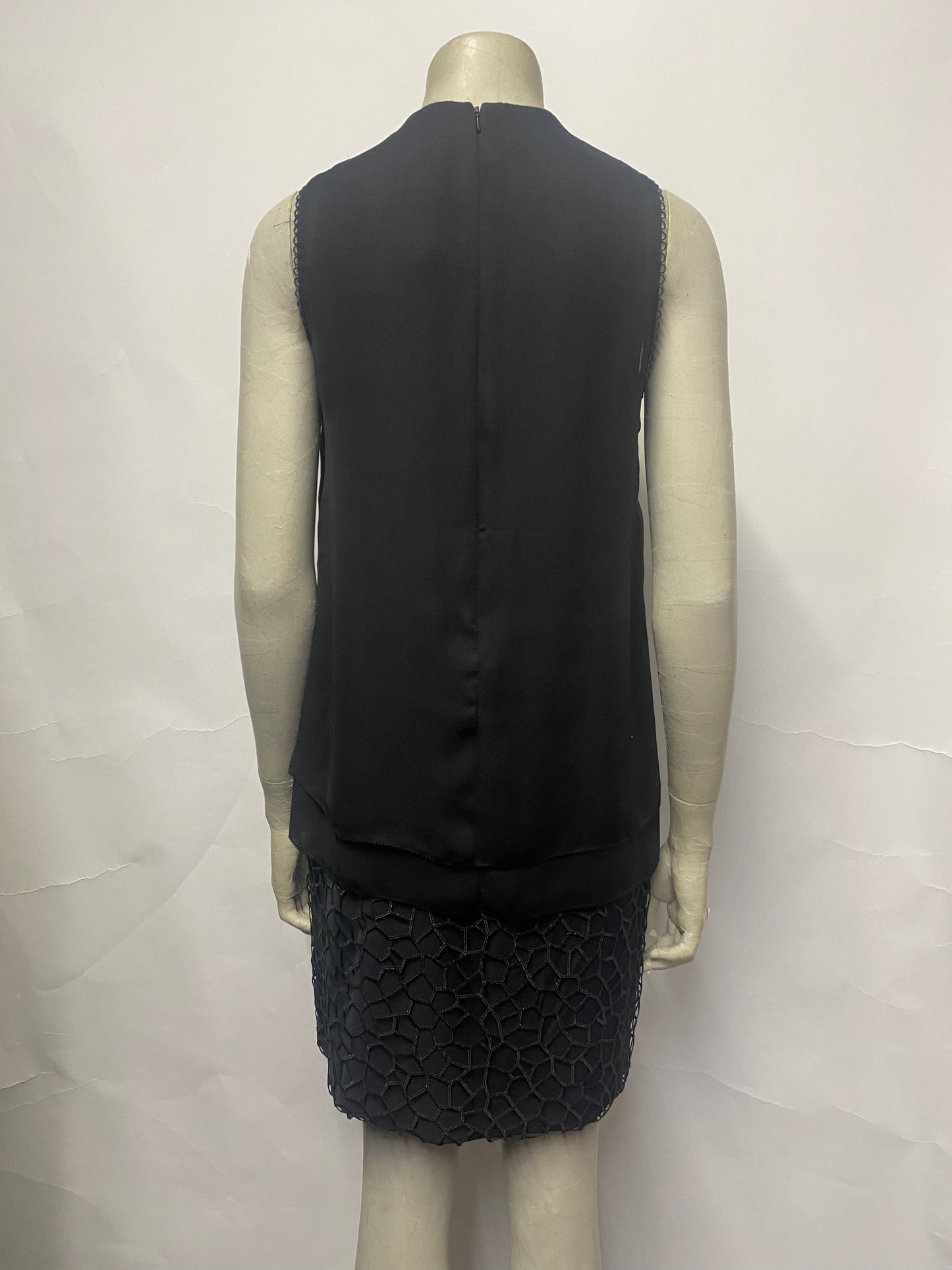 Reiss Black Layered Cage Dress 8 BNWT