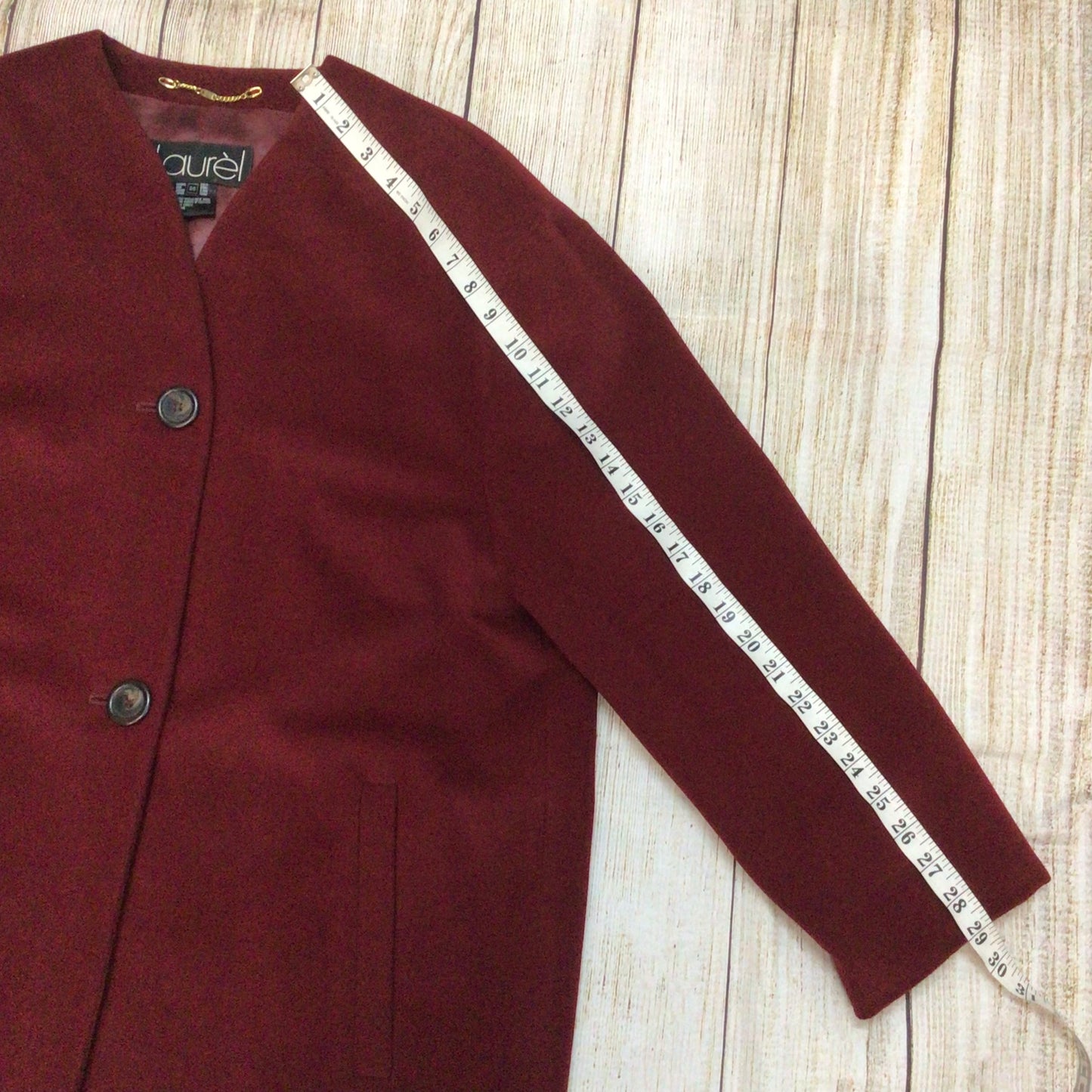Vintage Laurèl Red Wool & Mohair 2 Piece Skirt Jacket Size 36-40