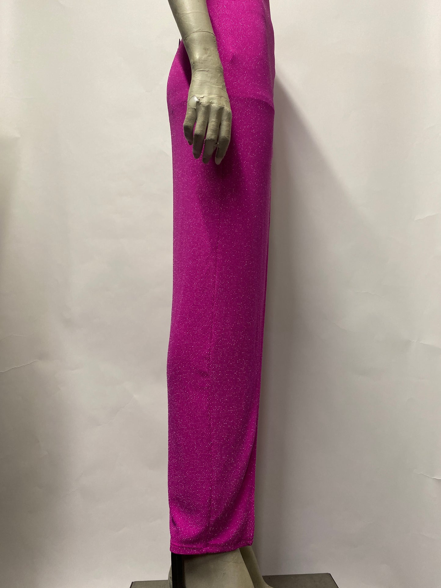 NBD at Revolve Pink Glitter Spaghetti Strap Ruched Midi Dress Extra Small BNWT