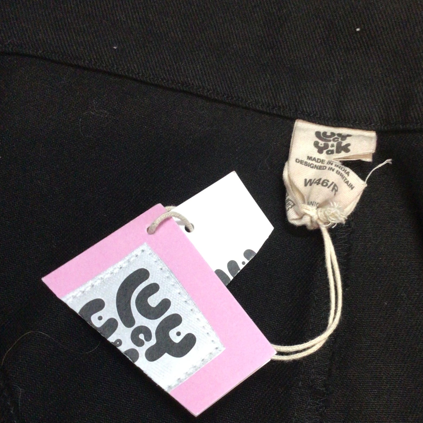 BNWT Lucy & Yak Black Addison Tapered Twill Trousers Size W46R