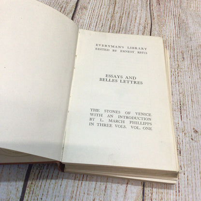 The Stones of Venice Vol. 1-3 The Foundations, Sea Stories, The Fall (Everyman's Library)
