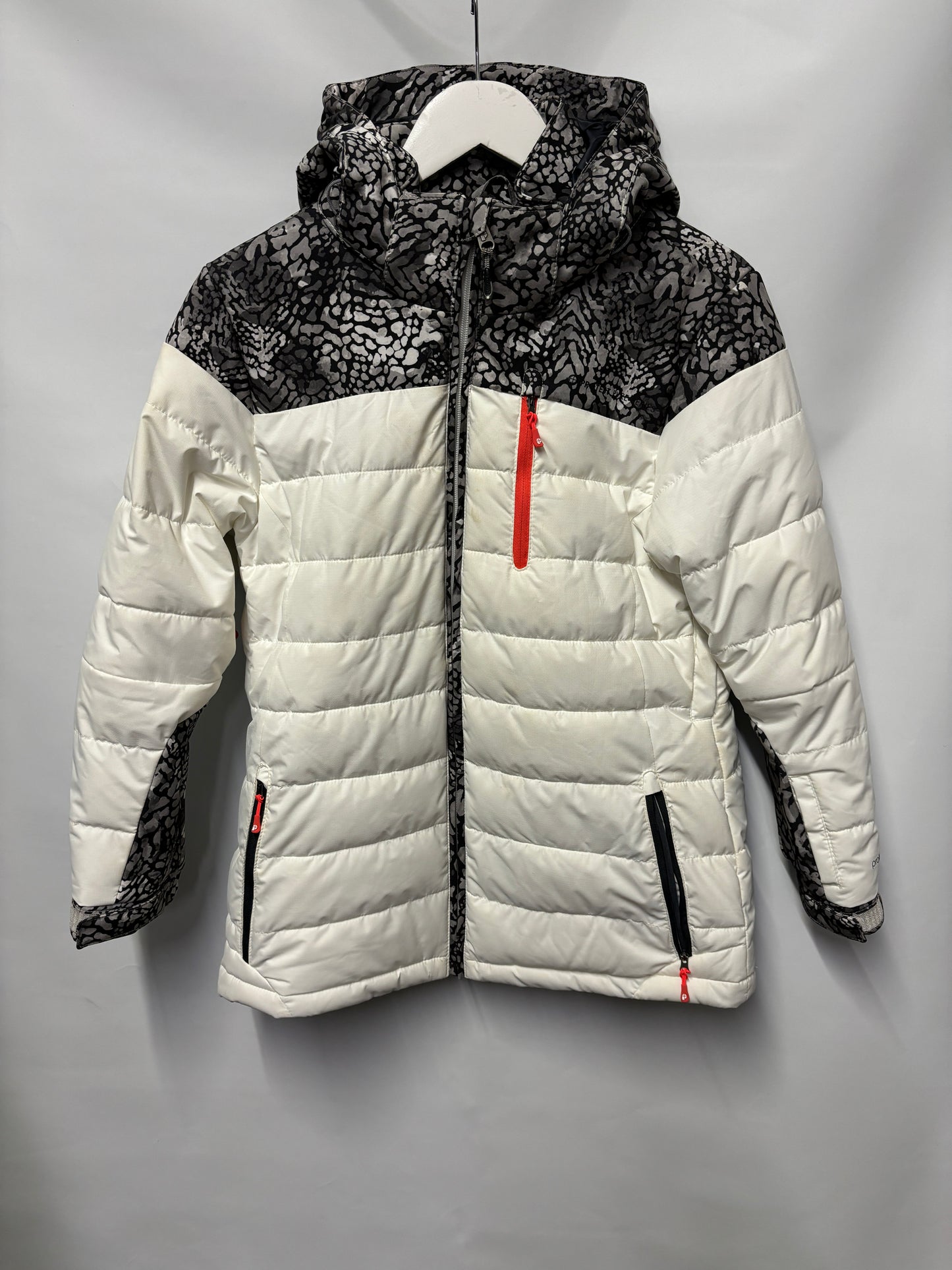 Protest White and Animal Print PVRE Waterproof Padded Snowboard Jacket Large