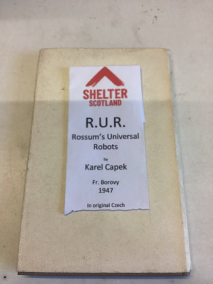 R.U.R. Rossum's Universal Robots Karl Capek In Original Czech Has Original Dust Jacket