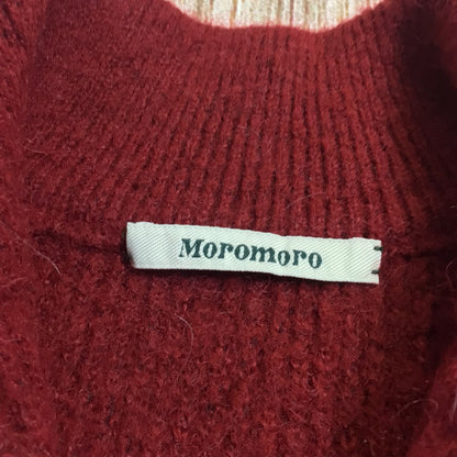 Moro Moro Red Multi Striped 1/4 Zip Stretchy Jumper Retro Size S/M (labelsize 2)