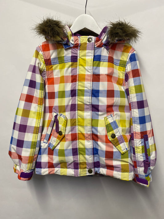 Boden Multicoloured Check Insulated Ski Jacket 7-8 Yrs