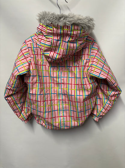 Spyder Pink and Multicoloured Striped Insulated Jacket 3.5/98