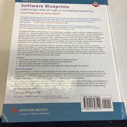 Software Blueprints Lightweight Uses of Logic In Conceptual Modelling David Robertson & Jaume Agusti