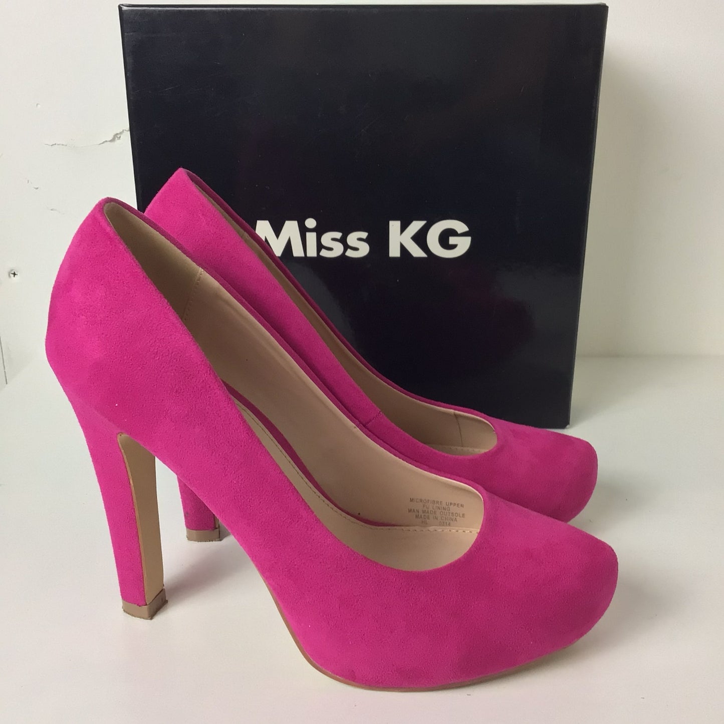 Miss KG Bright Pink Annie Viola Suedette Court Shoes Heels Size 5 UK (38 EU)