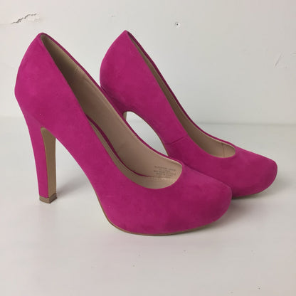 Miss KG Bright Pink Annie Viola Suedette Court Shoes Heels Size 5 UK (38 EU)