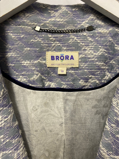 Brora Blue Green & Cream Textured Coat 18