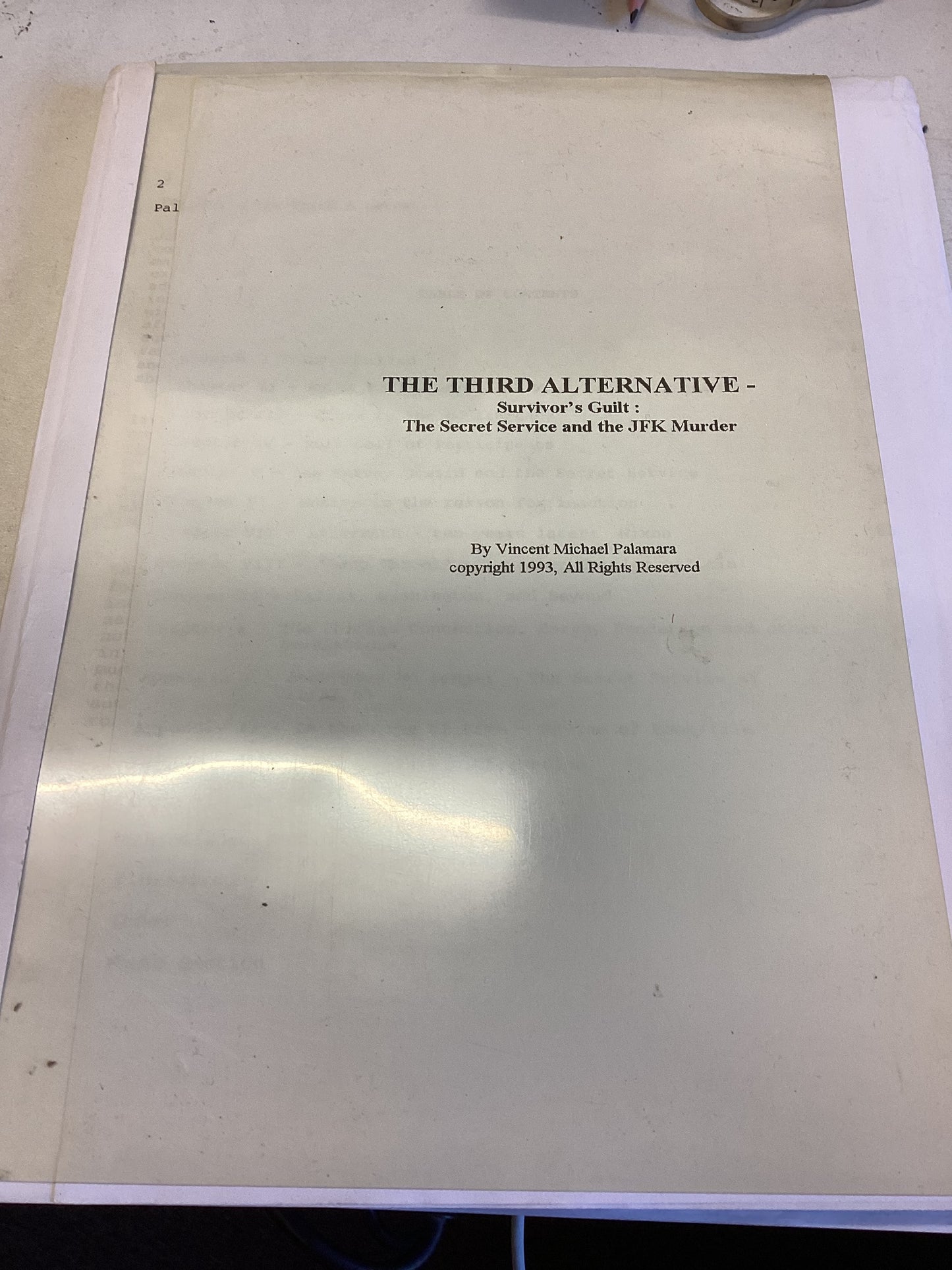 The Third Alternative Survivor's  Guilt: the Secret Service and The JFK Murder