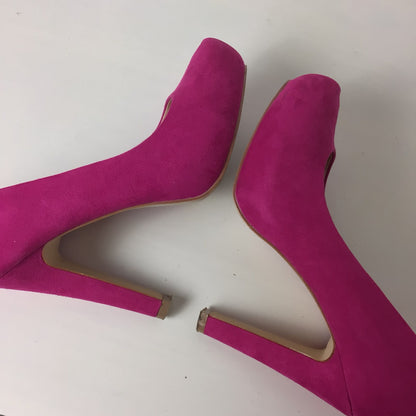 Miss KG Bright Pink Annie Viola Suedette Court Shoes Heels Size 5 UK (38 EU)