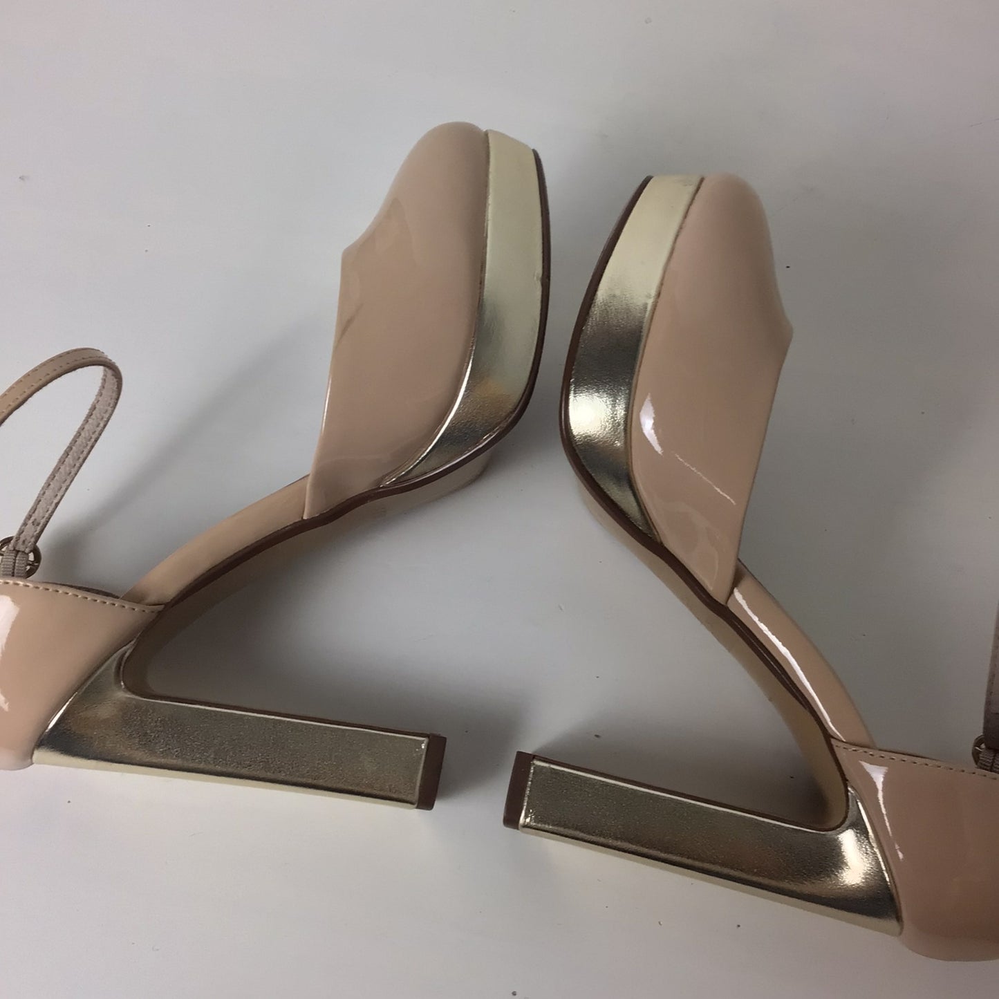 Next Nude Faux Patent Leather Platform Heels Size 4.5 UK (37.5 EU)