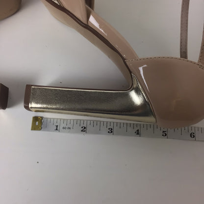 Next Nude Faux Patent Leather Platform Heels Size 4.5 UK (37.5 EU)