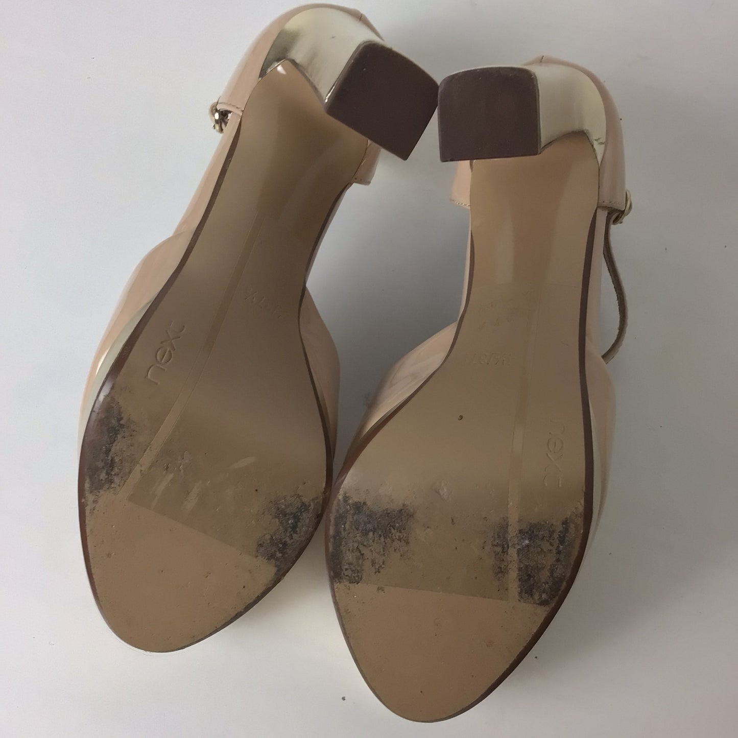 Next Nude Faux Patent Leather Platform Heels Size 4.5 UK (37.5 EU)