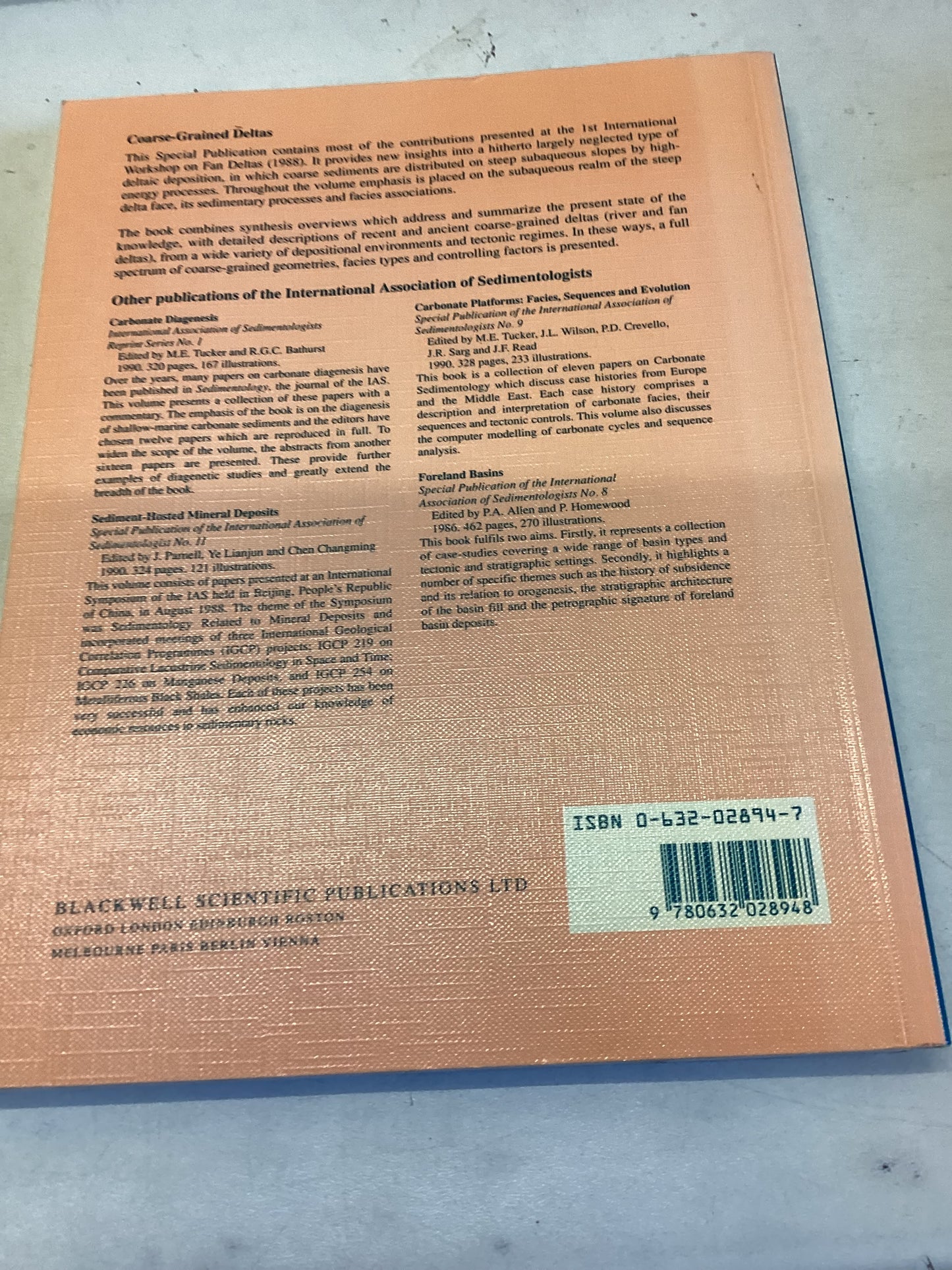 Coarse-Grained Deltas Special Production no 10 of The International Association of Sediments