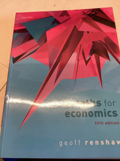 Maths For Economics Fifth Edition Geoff Renshaw