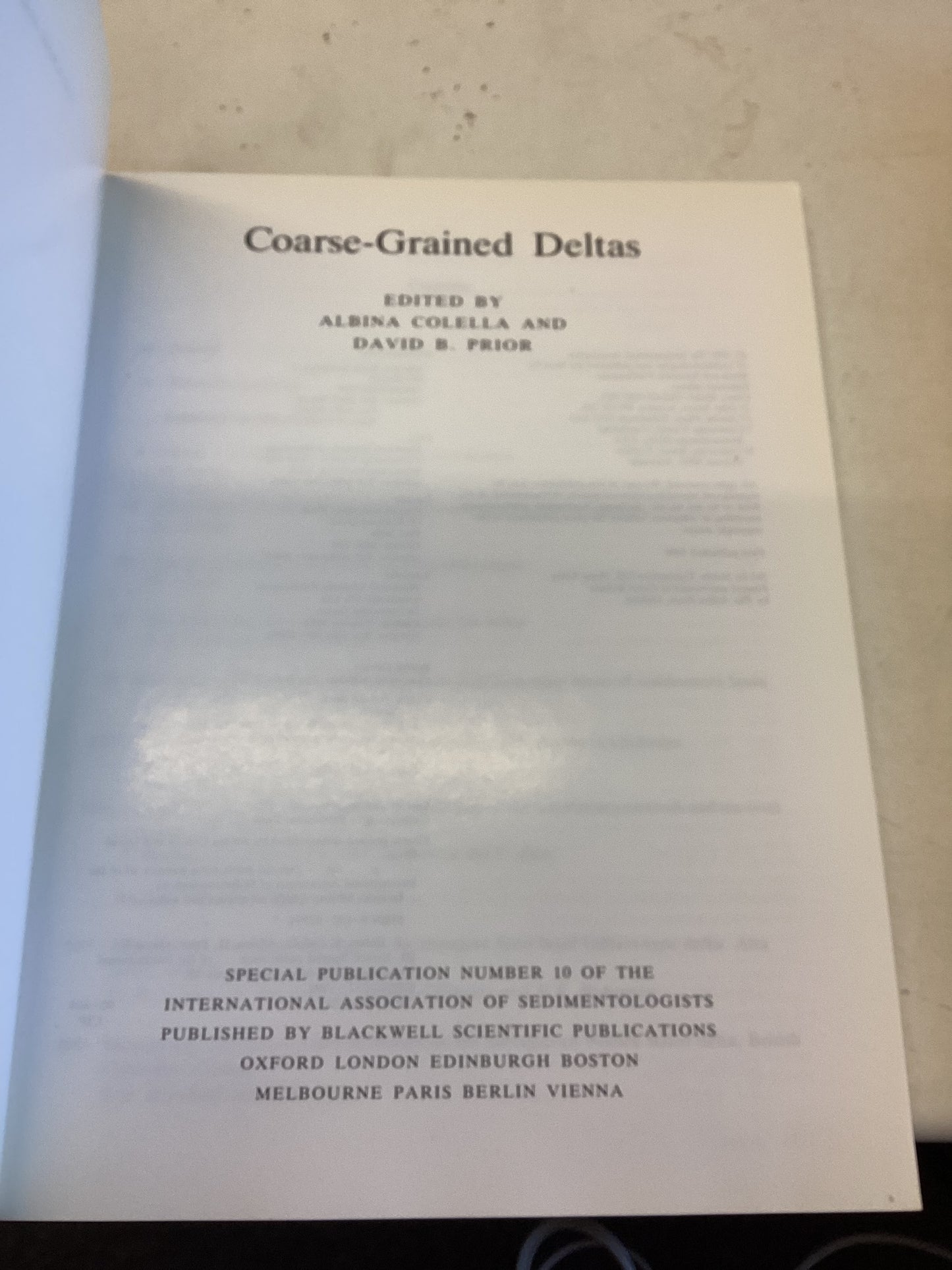 Coarse-Grained Deltas Special Production no 10 of The International Association of Sediments