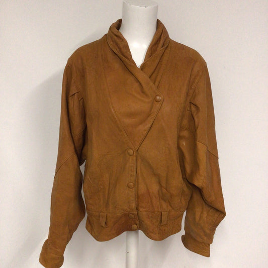 Vintage Yellow/Orange Real Soft Leather Jacket Size S