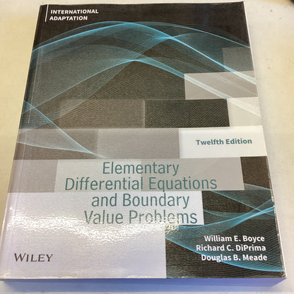 Elementary Differential Equations and Boundary Value Problems Twelfth Edition International Adaptation