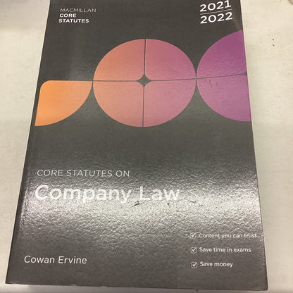 Core Statutes on Company Law 2021/2022 Cowan Ervine