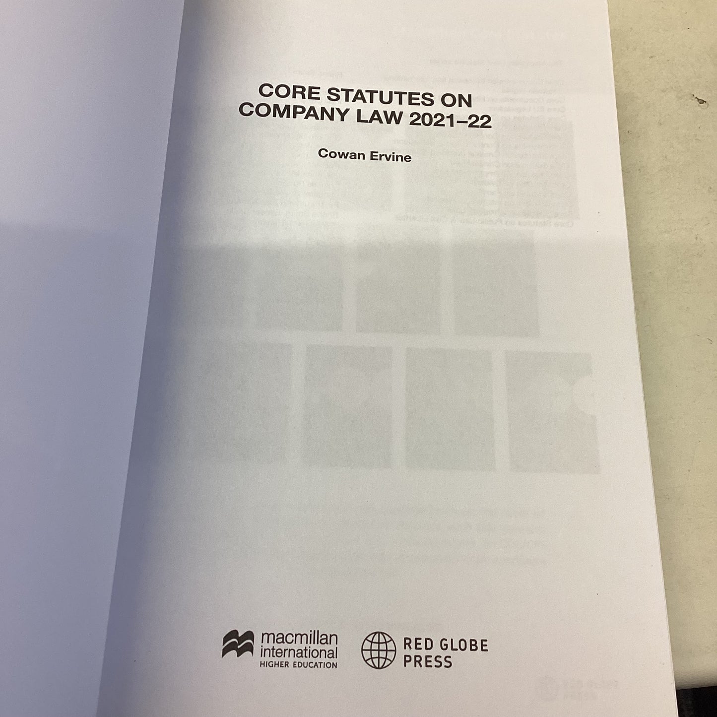 Core Statutes on Company Law 2021/2022 Cowan Ervine