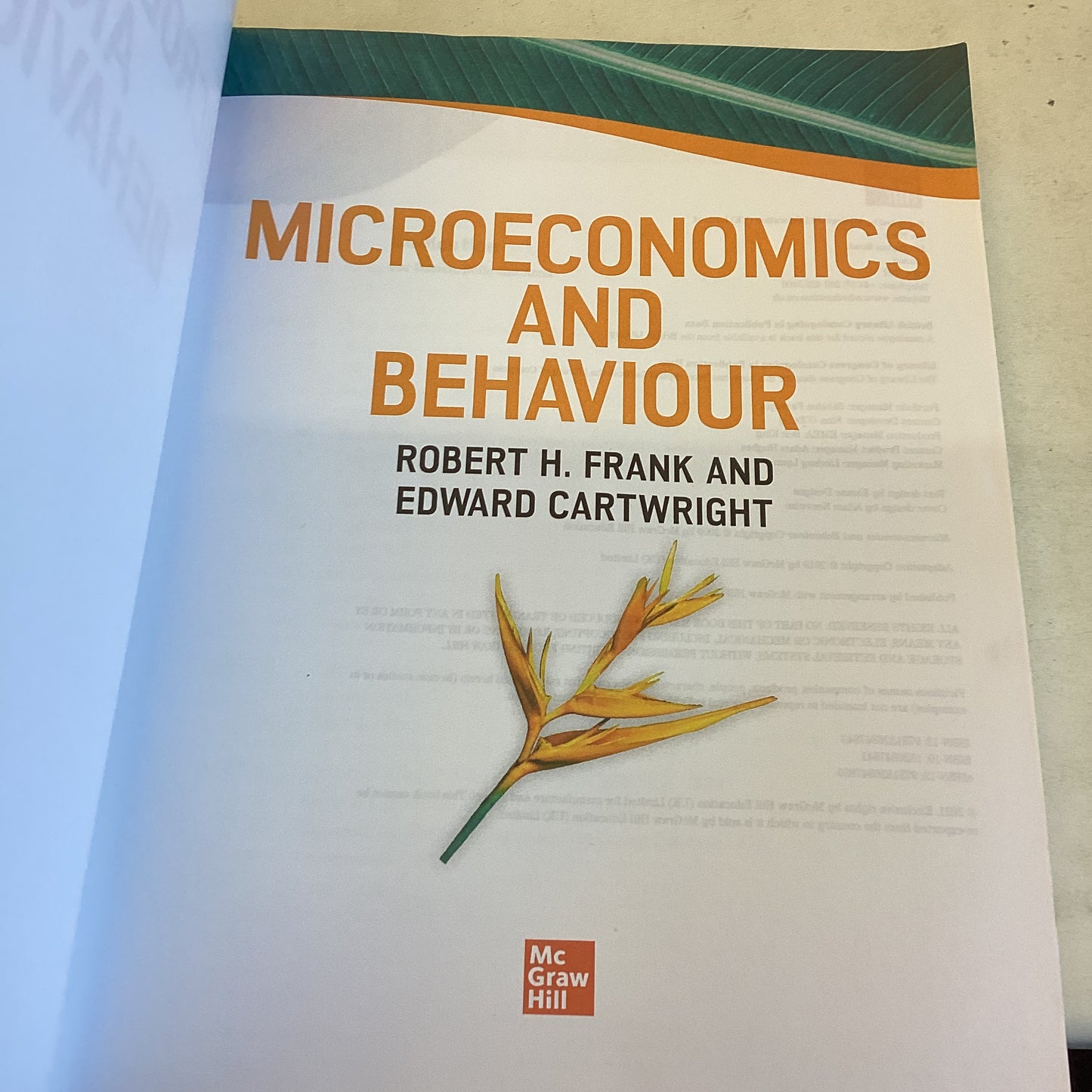 Microeconomics and Behaviour Third Edition Robert Frank Edward Cartwright
