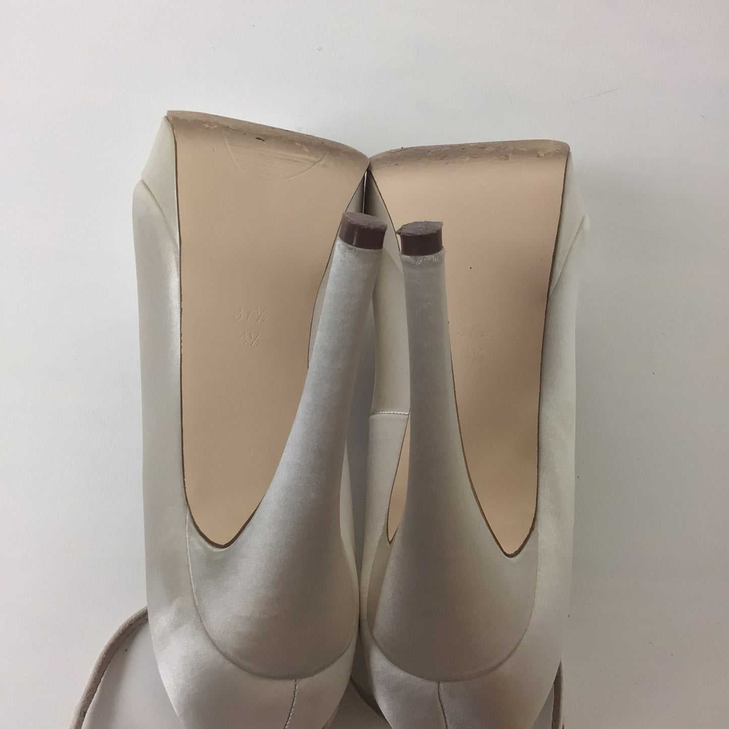 Next Ivory Pleat Platform Heels Shoes Size 4.5 UK (37.5 EU)