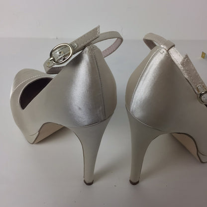 Next Ivory Pleat Platform Heels Shoes Size 4.5 UK (37.5 EU)