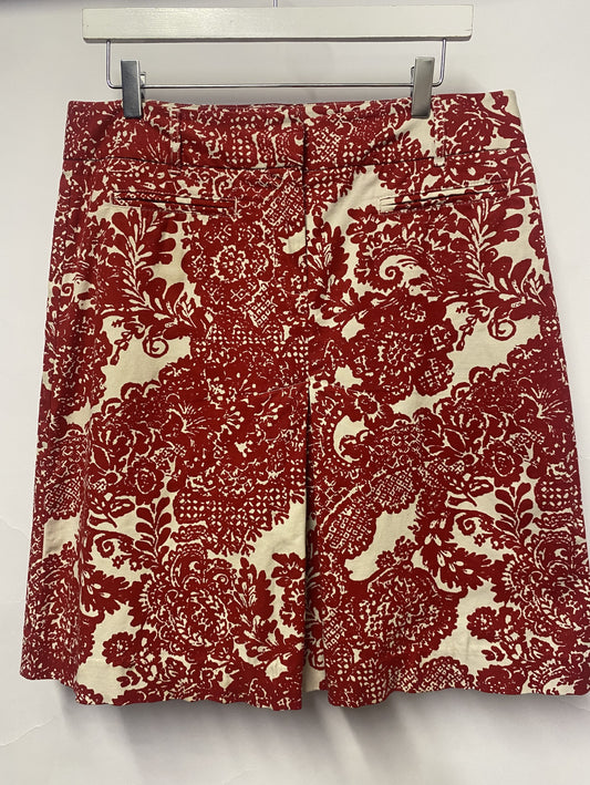 Talbots Red and Cream Cotton A-line Skirt 10