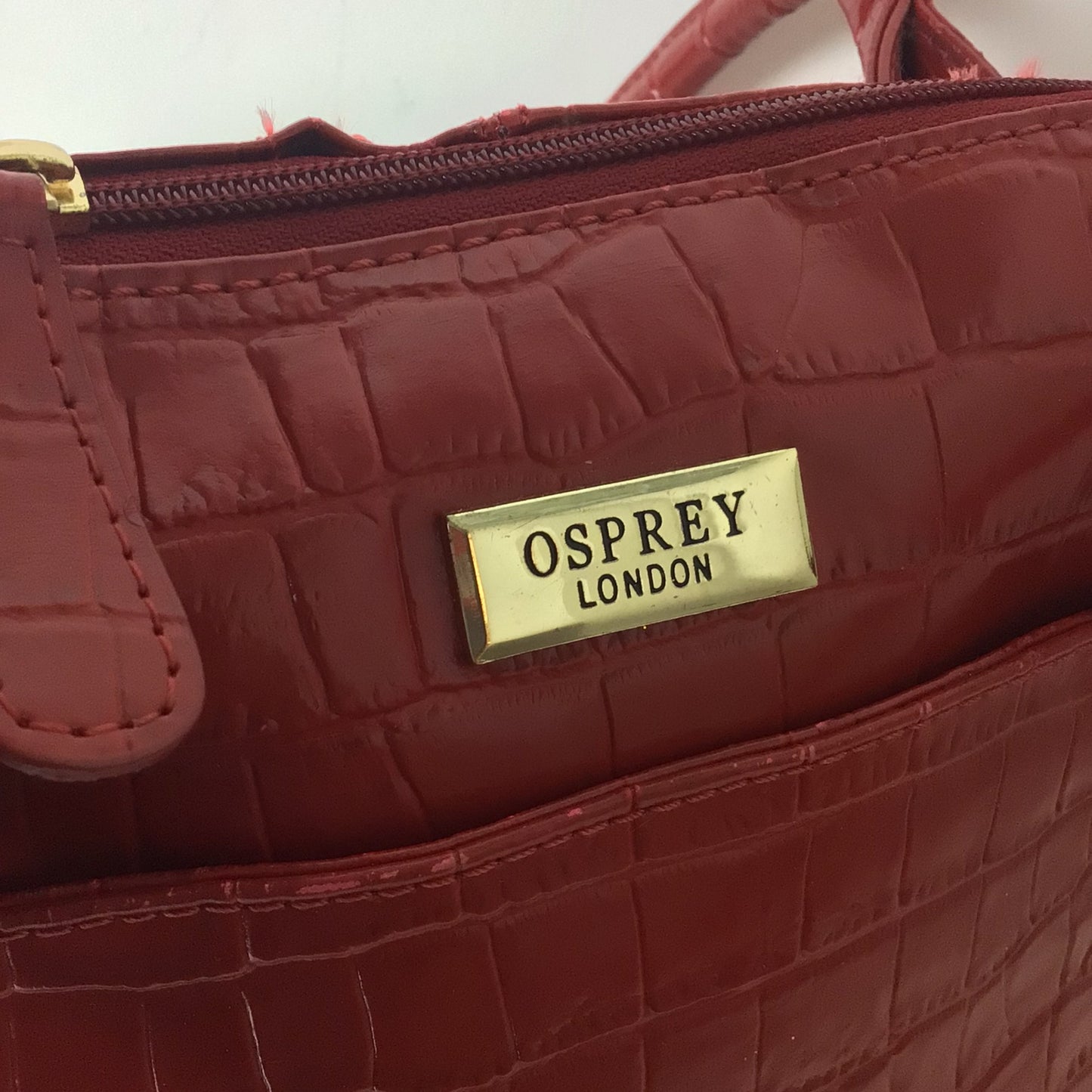 Osprey Red Moc Croc Shoulder Bag