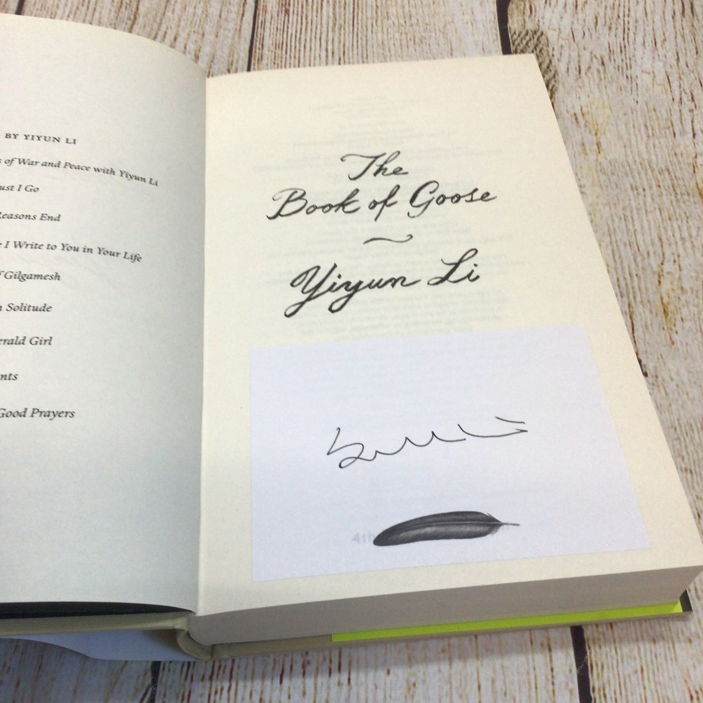 The Book of Goose by Yiyun Li (2022) Signed