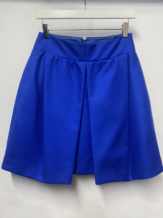 Carven Blue Cotton Pleated Short Skirt 10