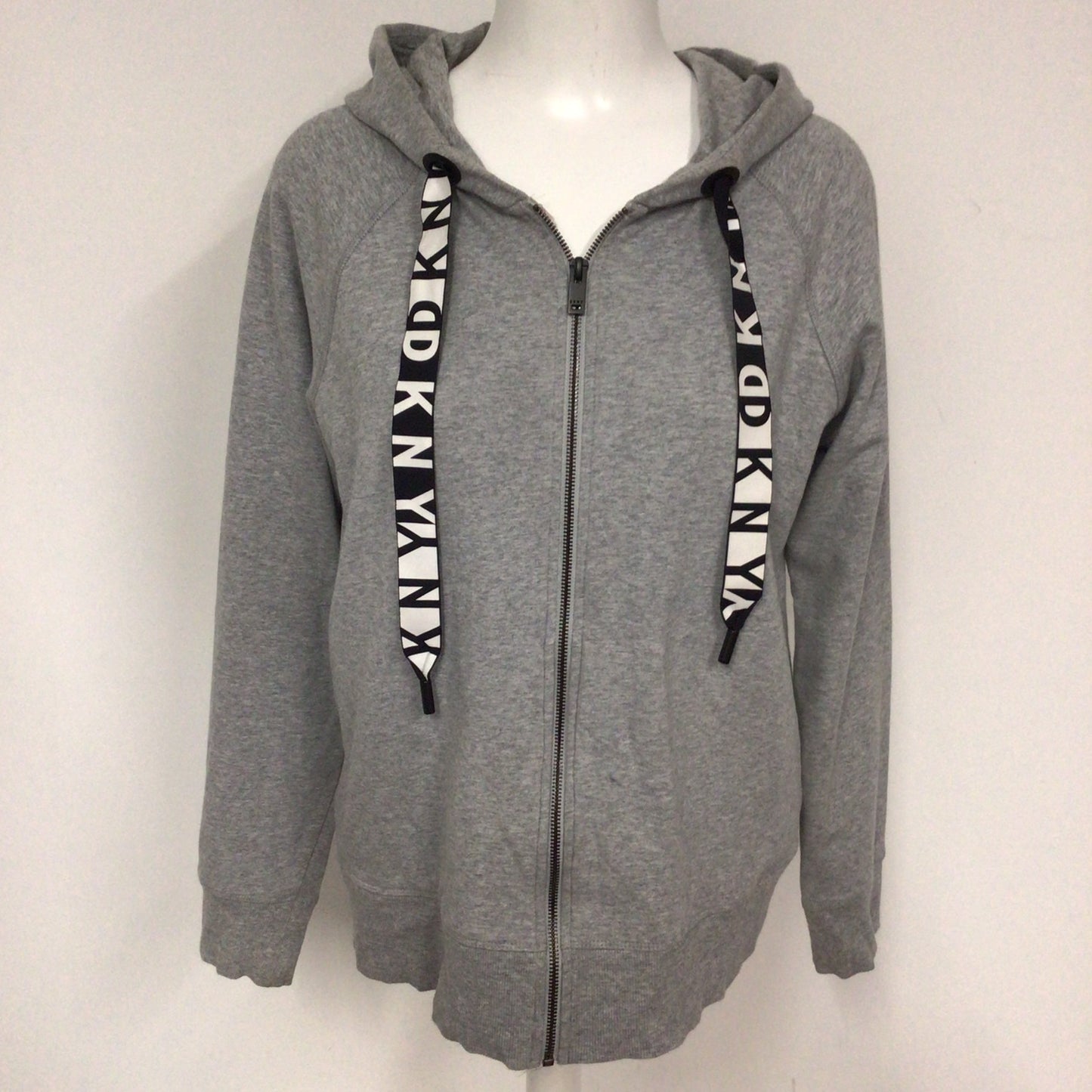 DKNY Sport Grey Marl Hooded Jumper Size M