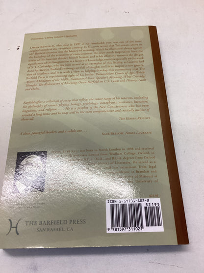 The Rediscovery of Meaning and Other Essays Owen Barfield